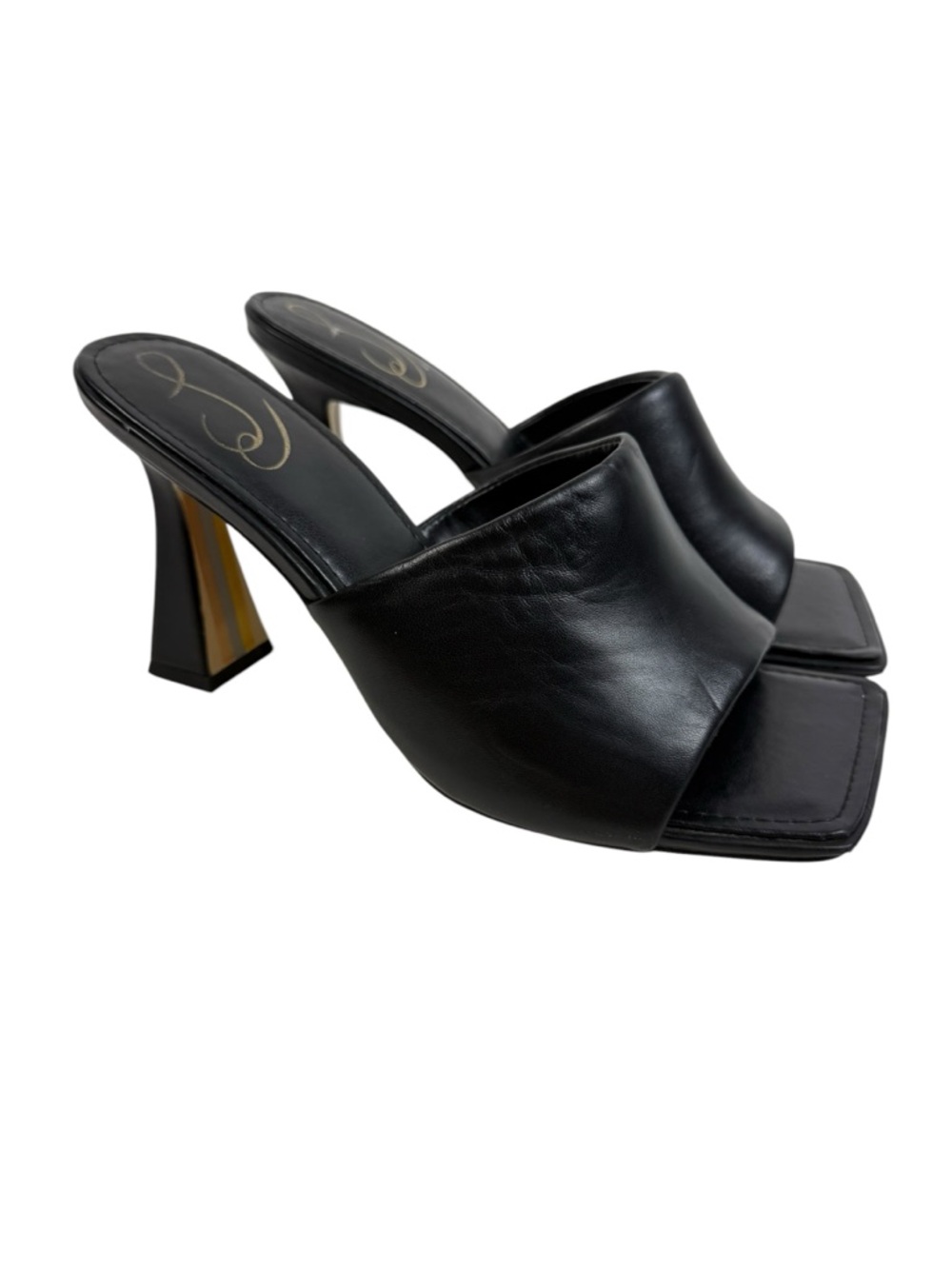 Sam Edelman Carmen Black Mule Heel Black Sandals Sz 9